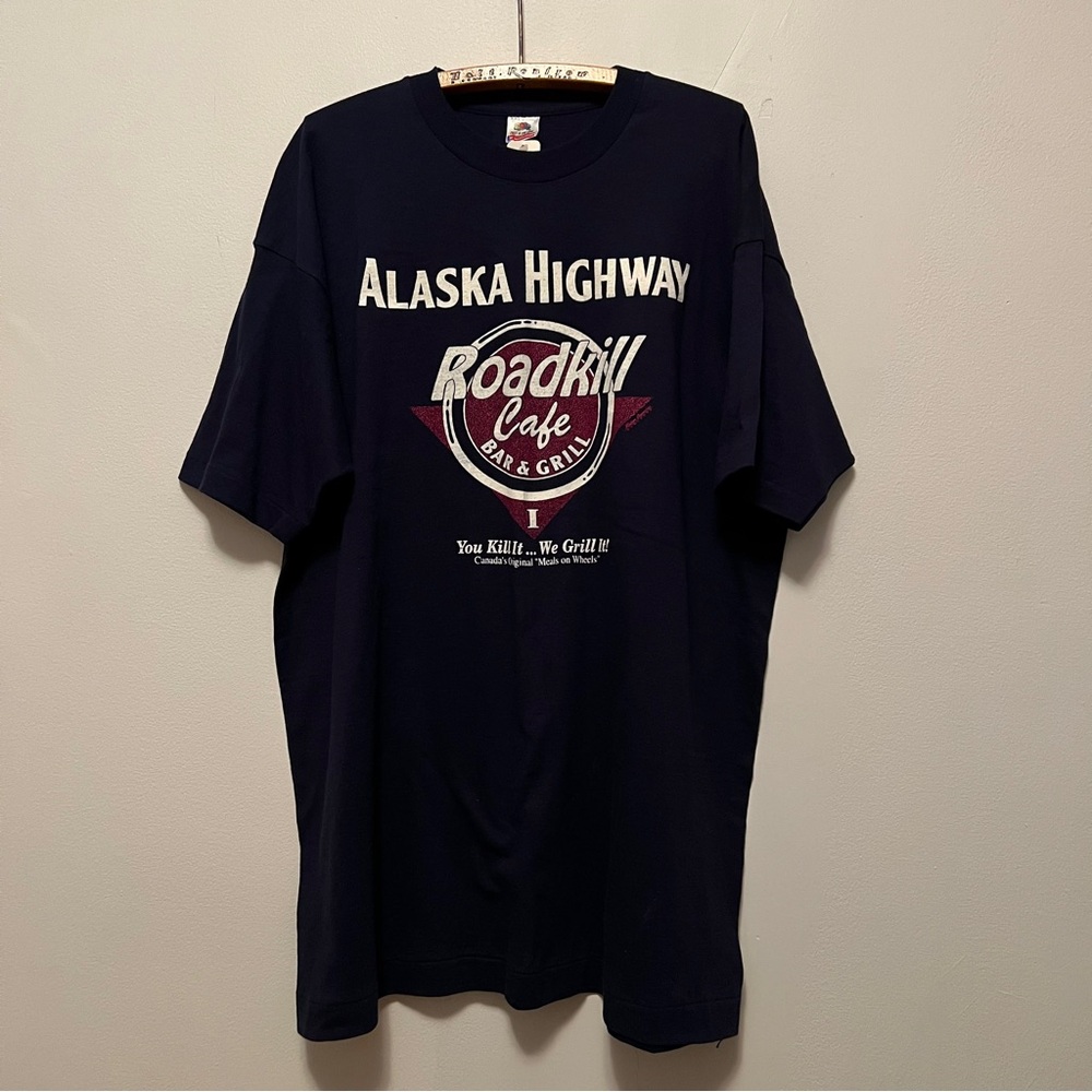 Vintage Deadstock Single Stitch Novelty‎ T-shirt Size XXL Alaska Roadkill USA